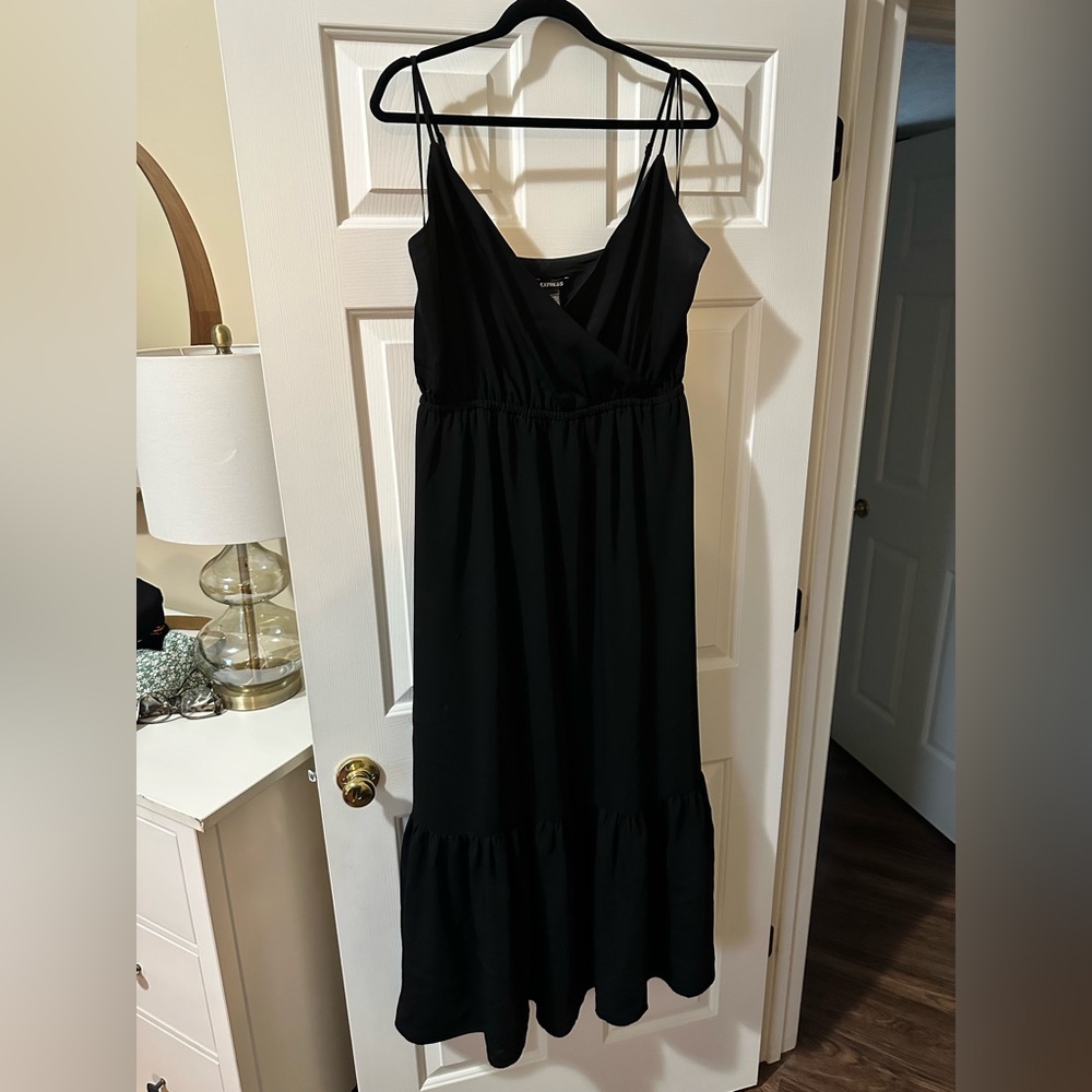 Express Wrap Front Tiered Maxi Dress